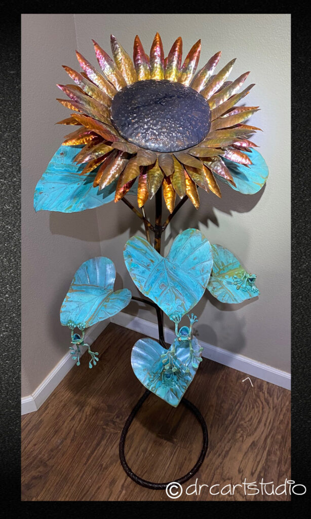 Photo of a hand made copper sunflower