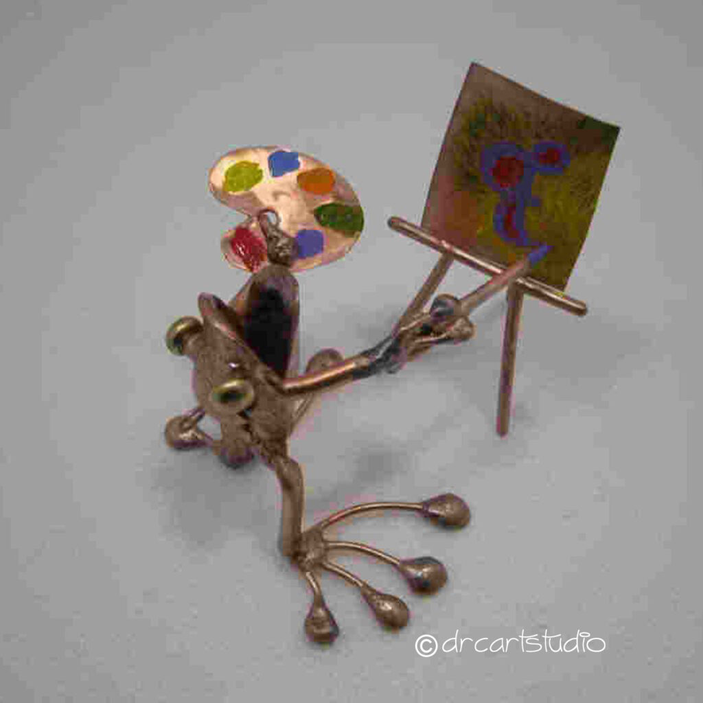 Photo of a hand-made copper frog...the artist